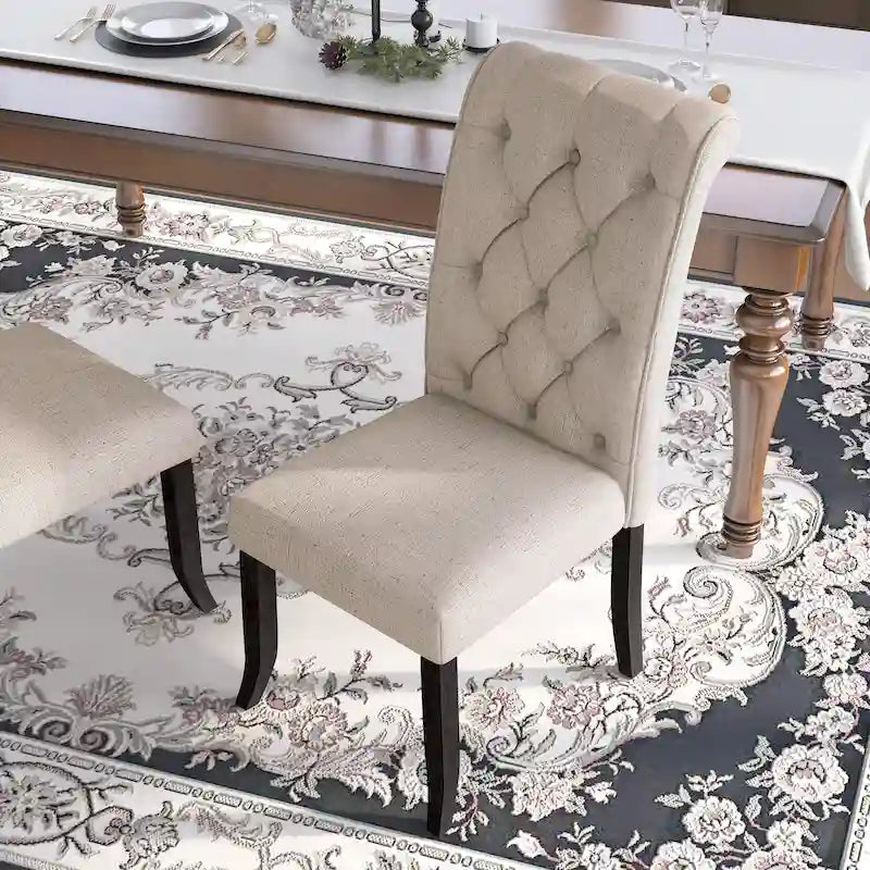 Chaises de salle à manger capitonnées en tissu Sheila Rustic Farmhouse (lot de 2) par Furniture of America