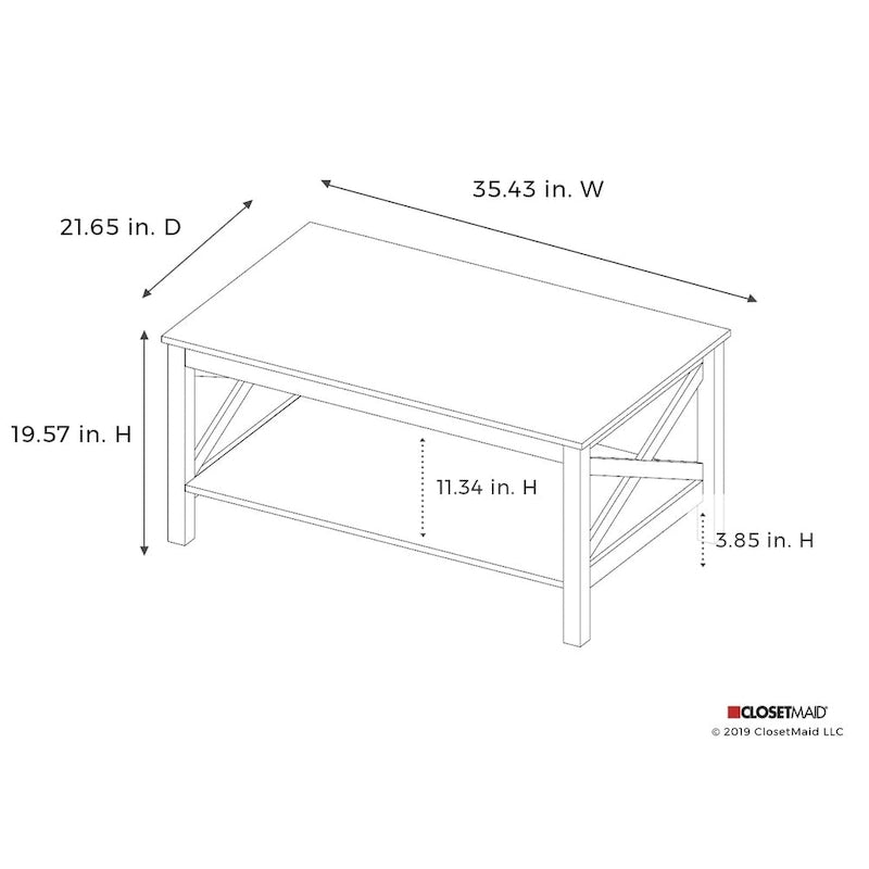 Table basse à deux niveaux The Gray Barn Xanadu Hill X-frame avec étagère