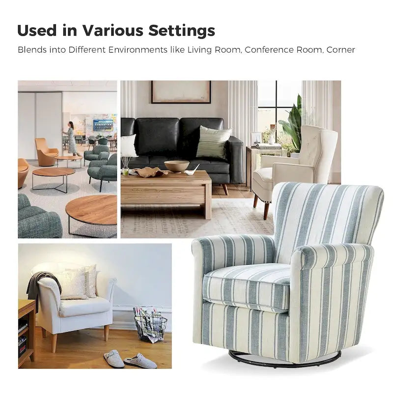 Fauteuil à bascule pivotant Georg en tissu confortable à motif floral avec accoudoirs arrondis, lot de 2, par HULALA HOME