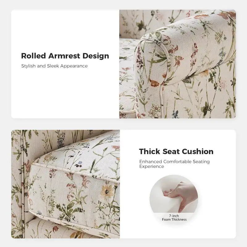 Fauteuil à bascule pivotant Georg en tissu confortable à motif floral avec accoudoirs arrondis, lot de 2, par HULALA HOME