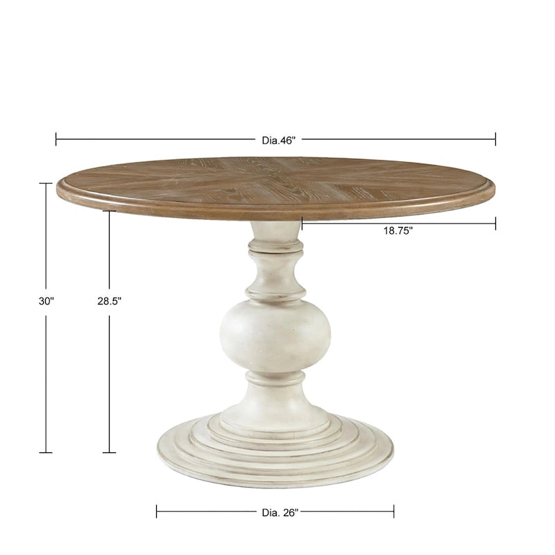 Madison Park Hemlock Table de salle à manger piédestal ronde 46" Table de salle à manger