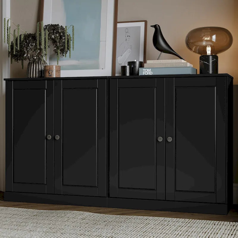 Buffet en bois massif à 100% avec portes en verre ou en bois massif par Palace Imports - 64 x 35.75