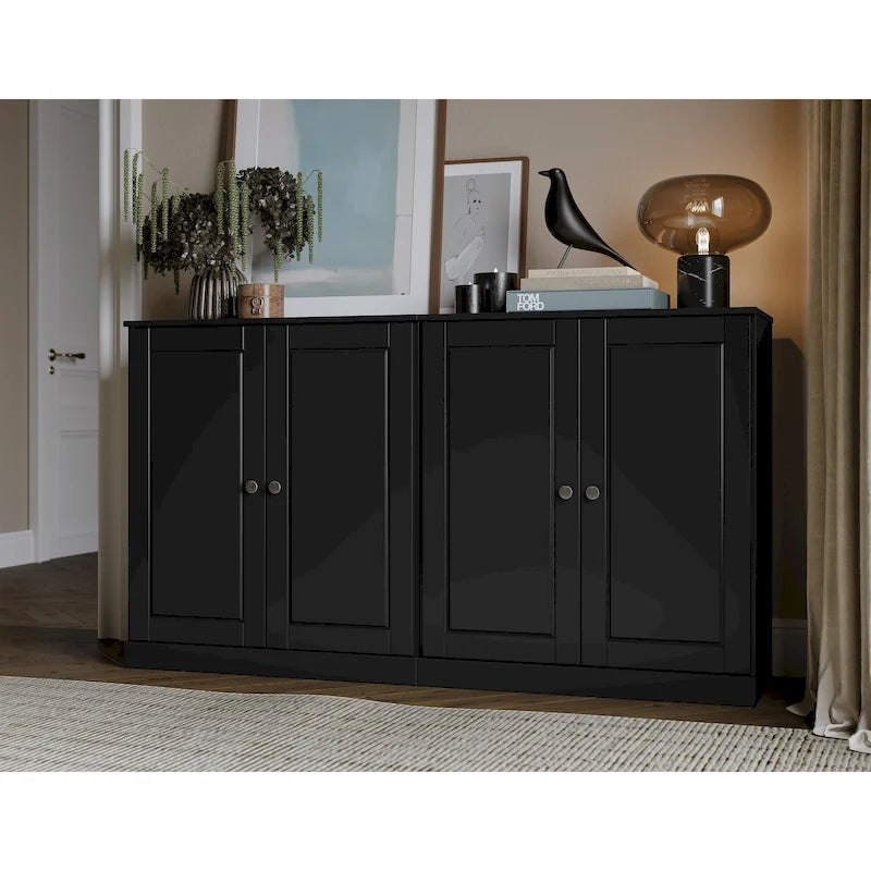 Buffet en bois massif à 100% avec portes en verre ou en bois massif par Palace Imports - 64 x 35.75
