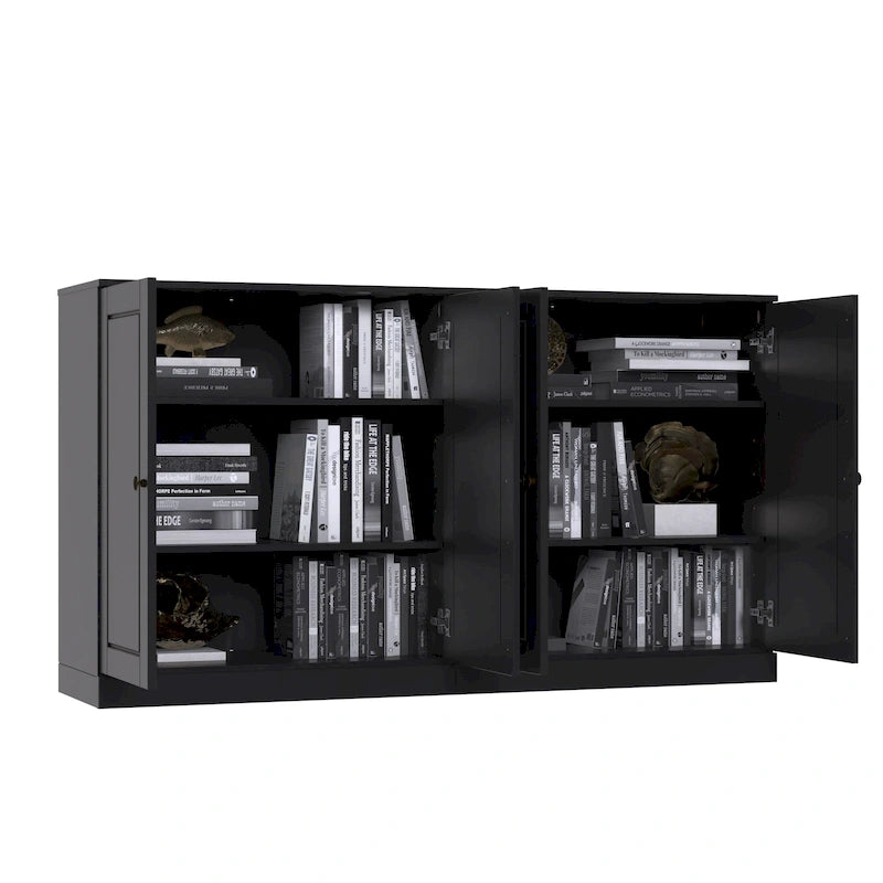 Buffet en bois massif à 100% avec portes en verre ou en bois massif par Palace Imports - 64 x 35.75