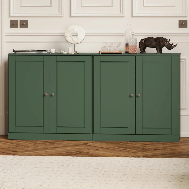 Buffet en bois massif à 100% avec portes en verre ou en bois massif par Palace Imports - 64 x 35.75