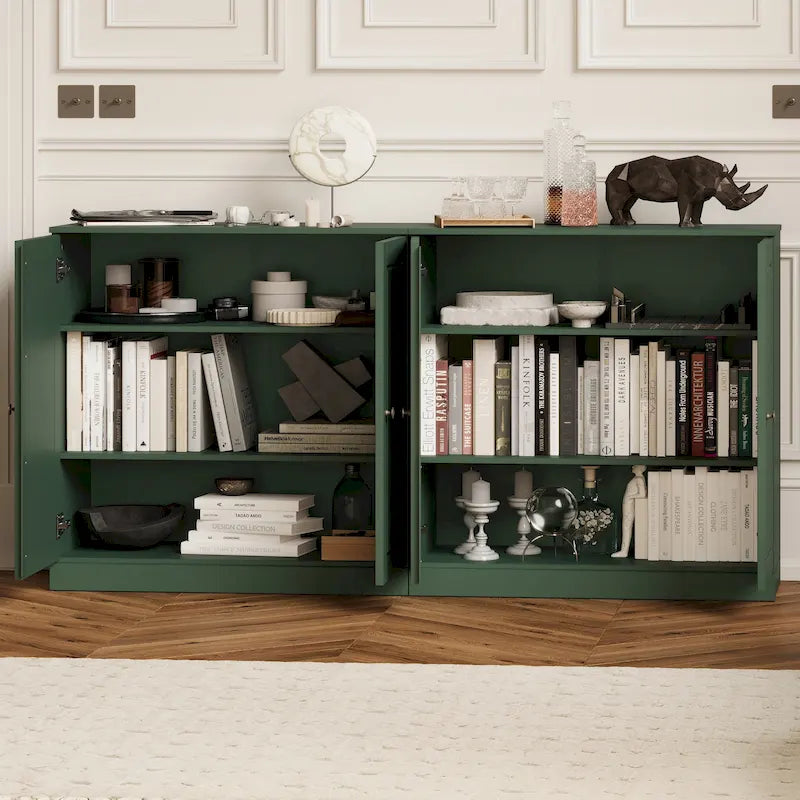 Buffet en bois massif à 100% avec portes en verre ou en bois massif par Palace Imports - 64 x 35.75