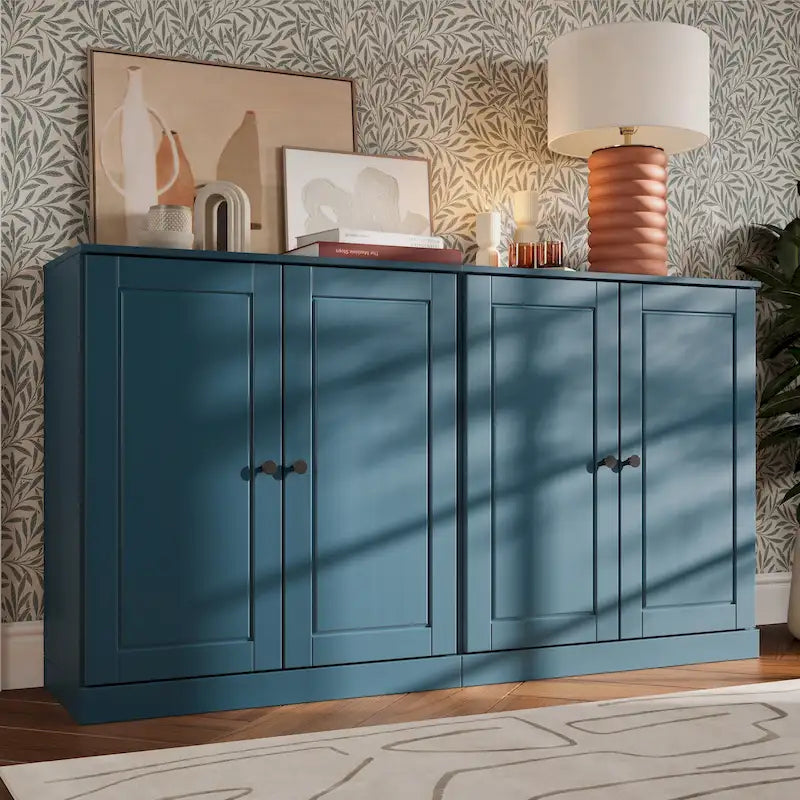 Buffet en bois massif à 100% avec portes en verre ou en bois massif par Palace Imports - 64 x 35.75