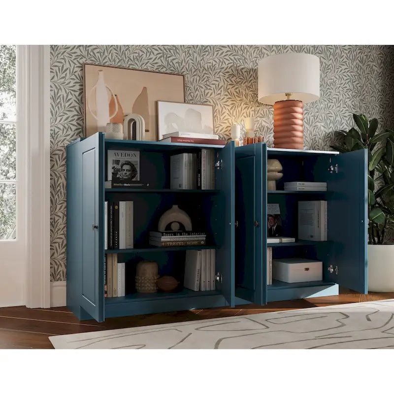 Buffet en bois massif à 100% avec portes en verre ou en bois massif par Palace Imports - 64 x 35.75