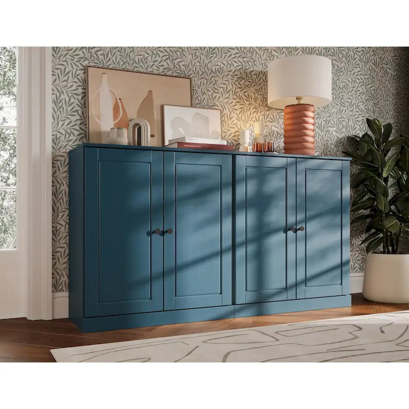 Buffet en bois massif à 100% avec portes en verre ou en bois massif par Palace Imports - 64 x 35.75