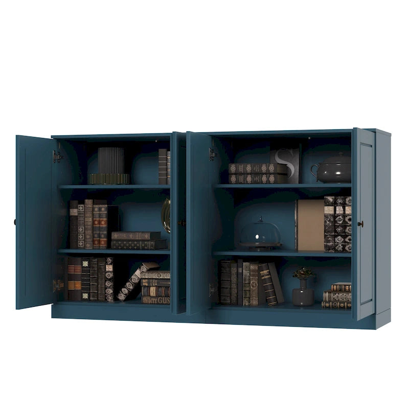 Buffet en bois massif à 100% avec portes en verre ou en bois massif par Palace Imports - 64 x 35.75