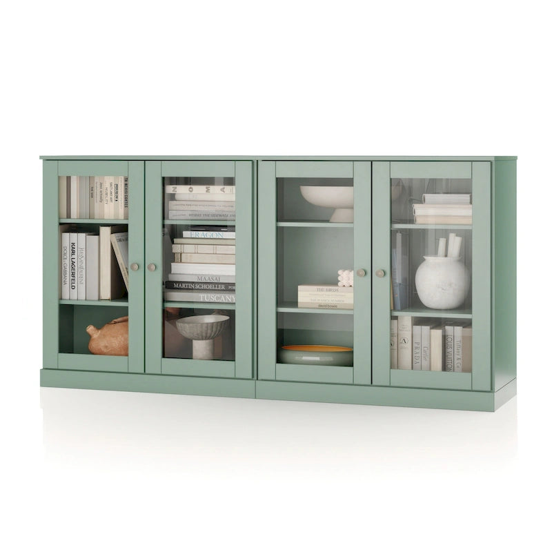 Buffet en bois massif à 100% avec portes en verre ou en bois massif par Palace Imports - 64 x 35.75