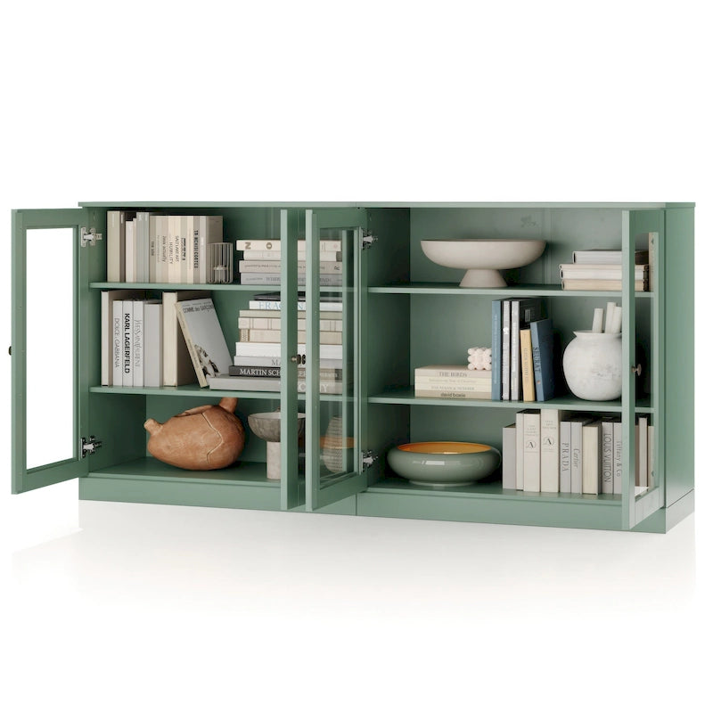 Buffet en bois massif à 100% avec portes en verre ou en bois massif par Palace Imports - 64 x 35.75