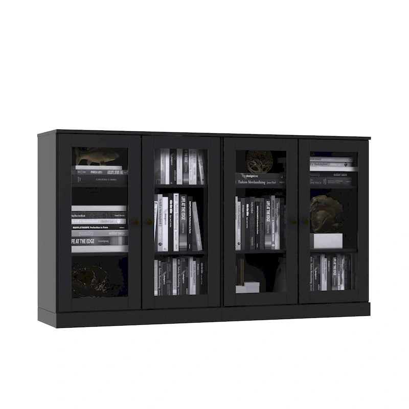 Buffet en bois massif à 100% avec portes en verre ou en bois massif par Palace Imports - 64 x 35.75