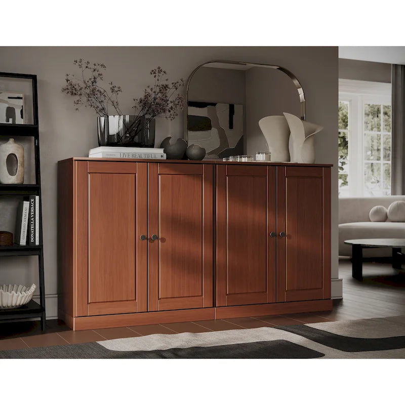 Buffet en bois massif à 100% avec portes en verre ou en bois massif par Palace Imports - 64 x 35.75