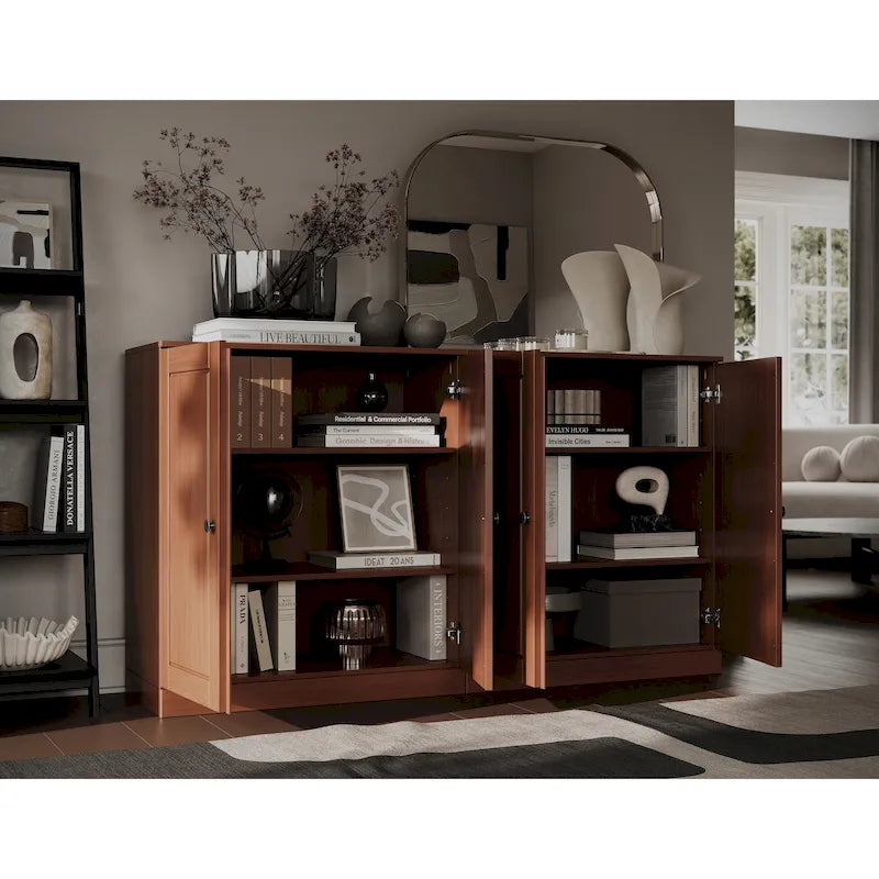 Buffet en bois massif à 100% avec portes en verre ou en bois massif par Palace Imports - 64 x 35.75
