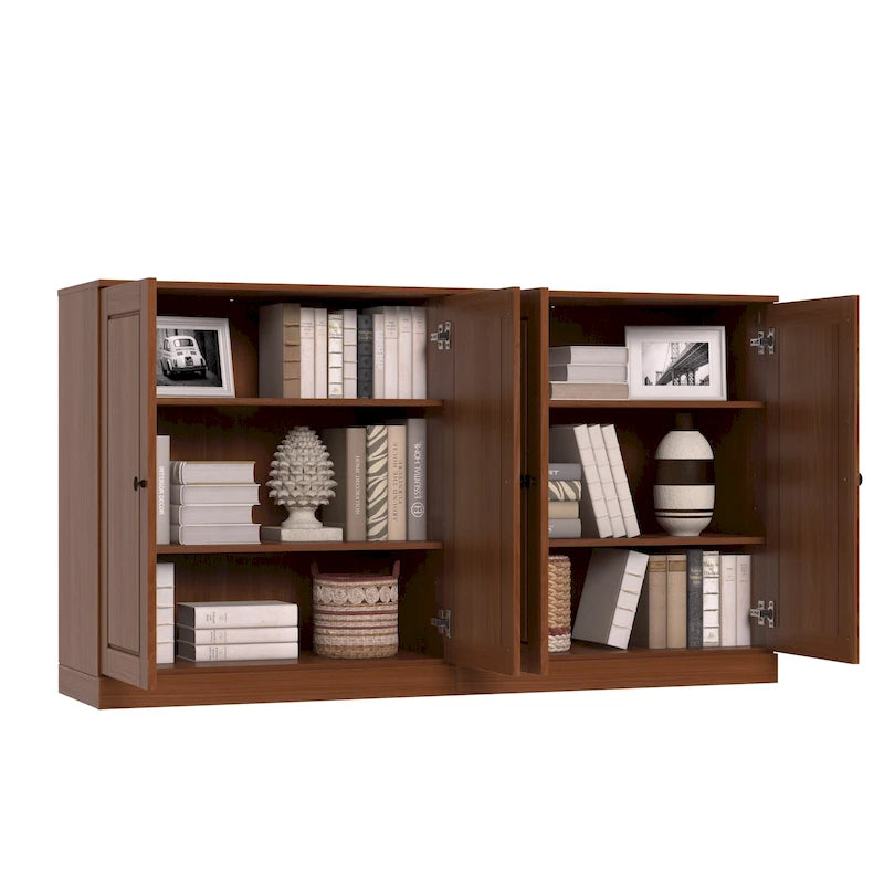 Buffet en bois massif à 100% avec portes en verre ou en bois massif par Palace Imports - 64 x 35.75