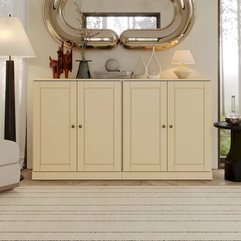Buffet en bois massif à 100% avec portes en verre ou en bois massif par Palace Imports - 64 x 35.75