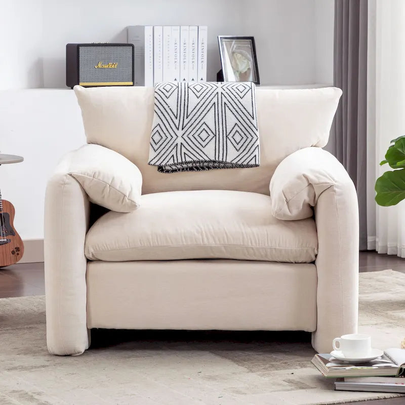 Fauteuil d'appoint surdimensionné de style moderne pour salon, chambre à coucher