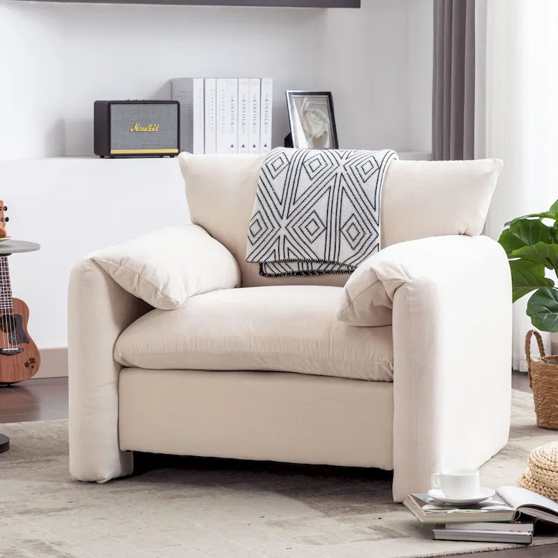 Fauteuil d'appoint surdimensionné de style moderne pour salon, chambre à coucher