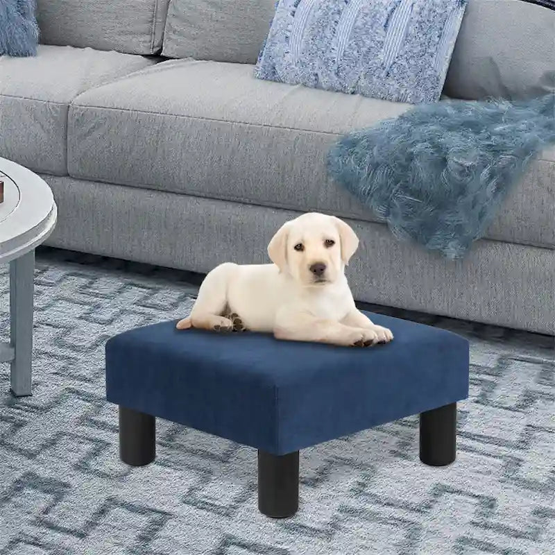 Tabouret marchepied pour animaux de compagnie en tissu rembourré Adeco Ottoman