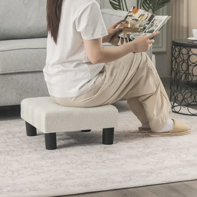 Tabouret marchepied pour animaux de compagnie en tissu rembourré Adeco Ottoman