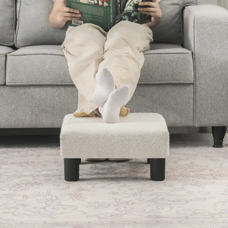 Tabouret marchepied pour animaux de compagnie en tissu rembourré Adeco Ottoman