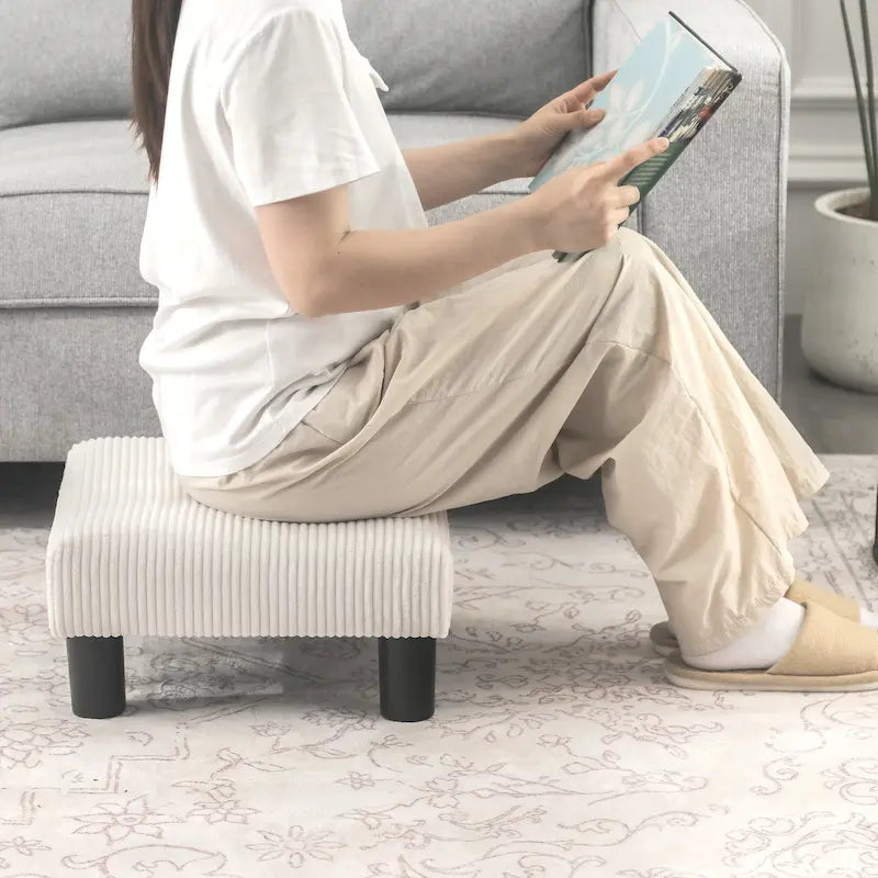 Tabouret marchepied pour animaux de compagnie en tissu rembourré Adeco Ottoman