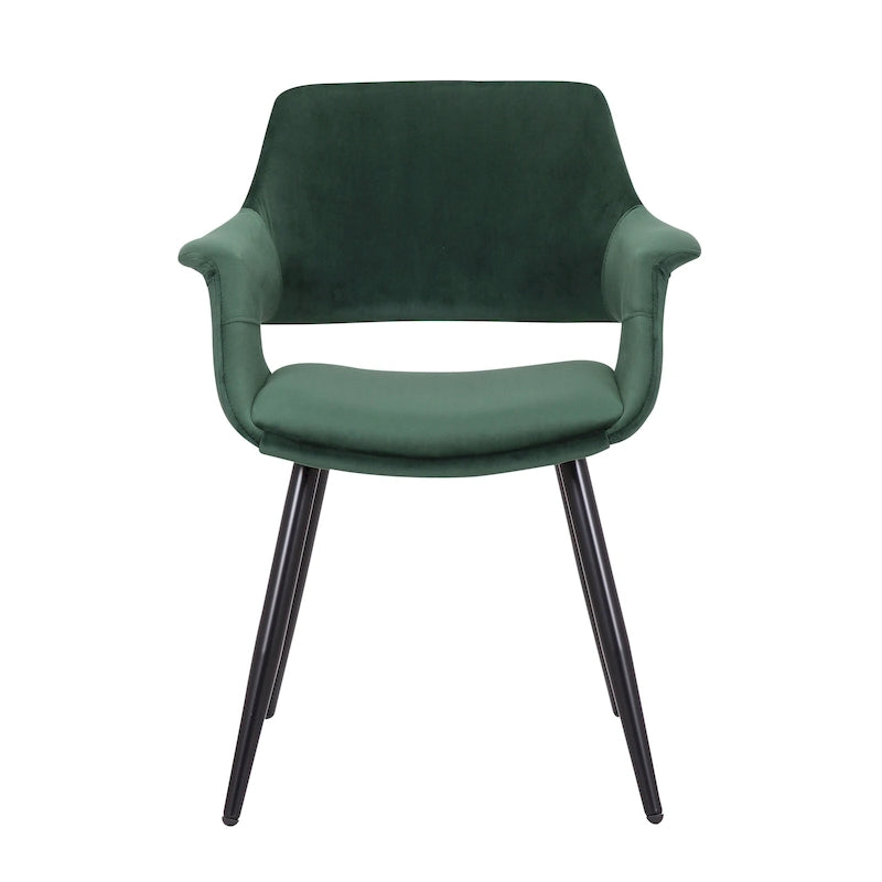 Porthos Home Fulco Chaise de salle à manger en velours de style Mid-century