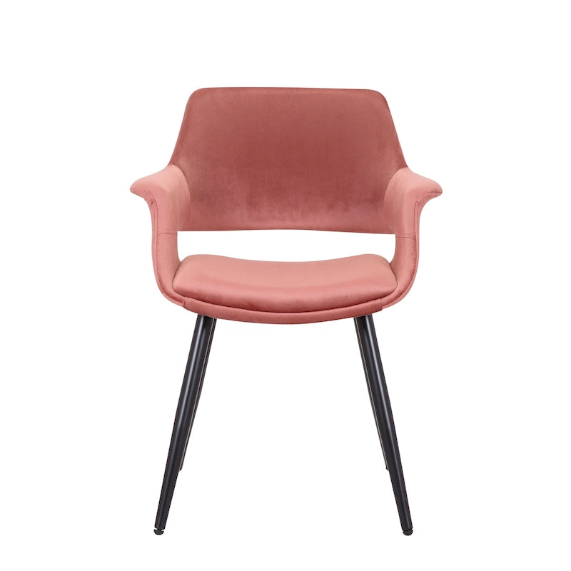 Porthos Home Fulco Chaise de salle à manger en velours de style Mid-century