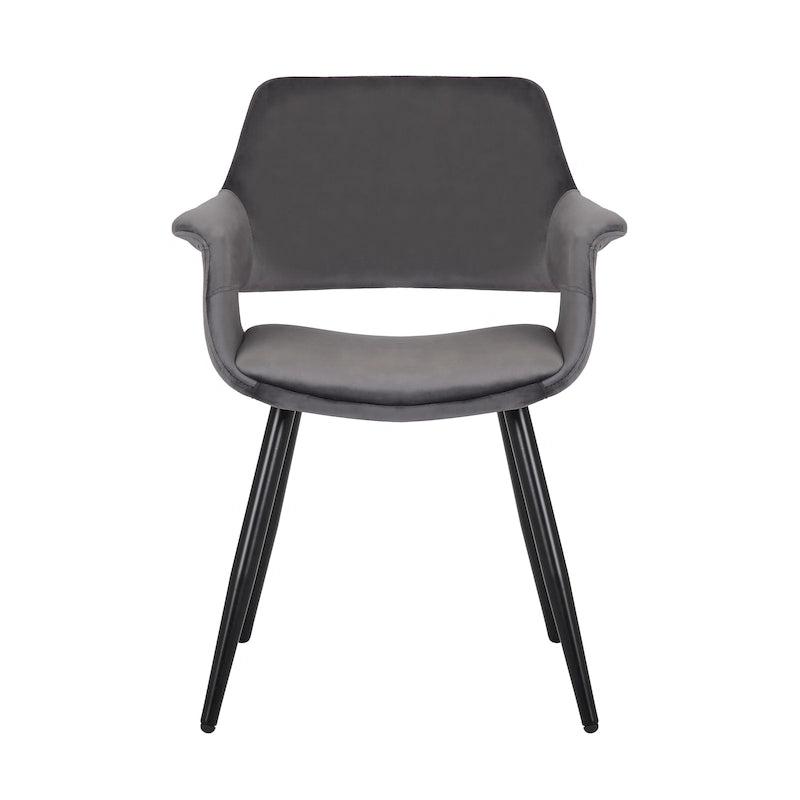 Porthos Home Fulco Chaise de salle à manger en velours de style Mid-century
