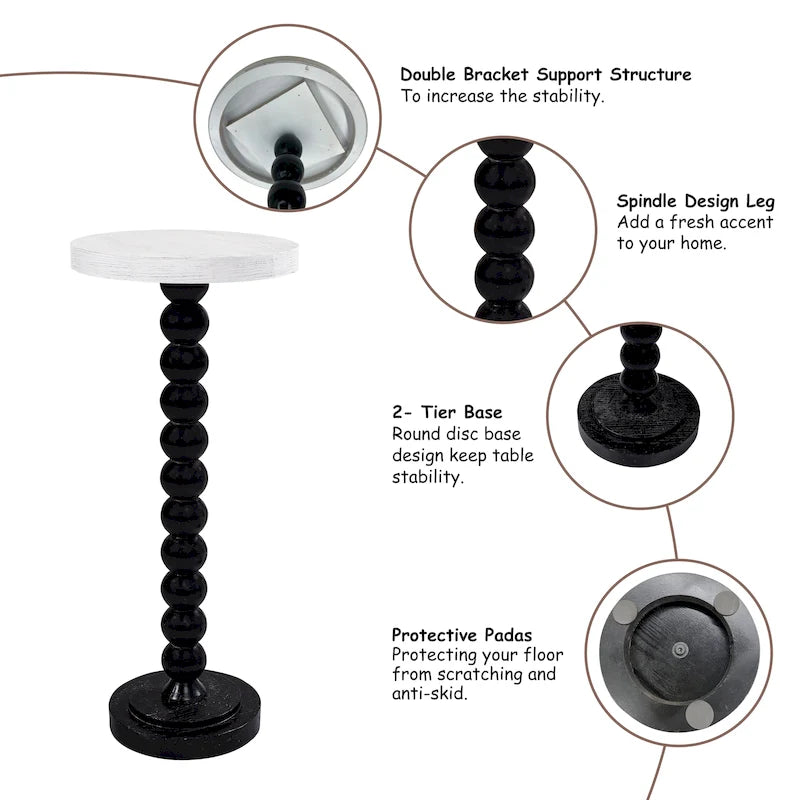 COZAYH Table d'appoint contemporaine avec base piédestal