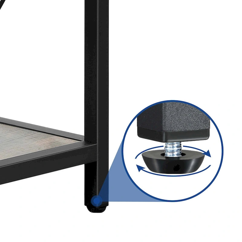 Table basse ronde à 2 niveaux Moasis Industrial avec étagère