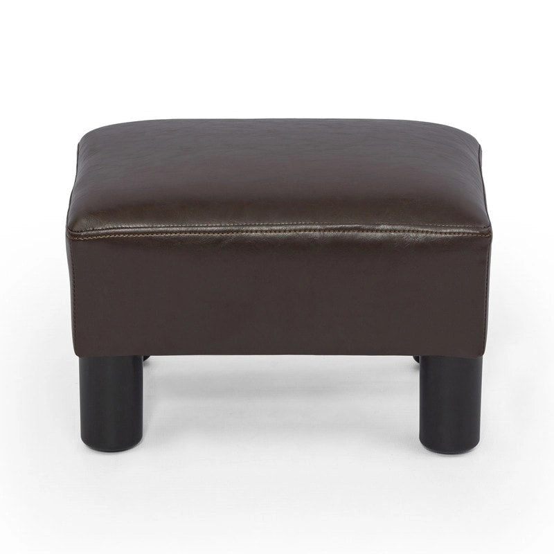 Adeco Petit repose-pieds ottoman rectangulaire moderne en similicuir
