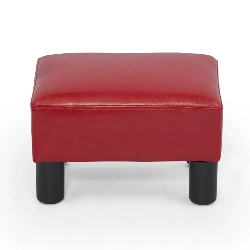 Adeco Petit repose-pieds ottoman rectangulaire moderne en similicuir
