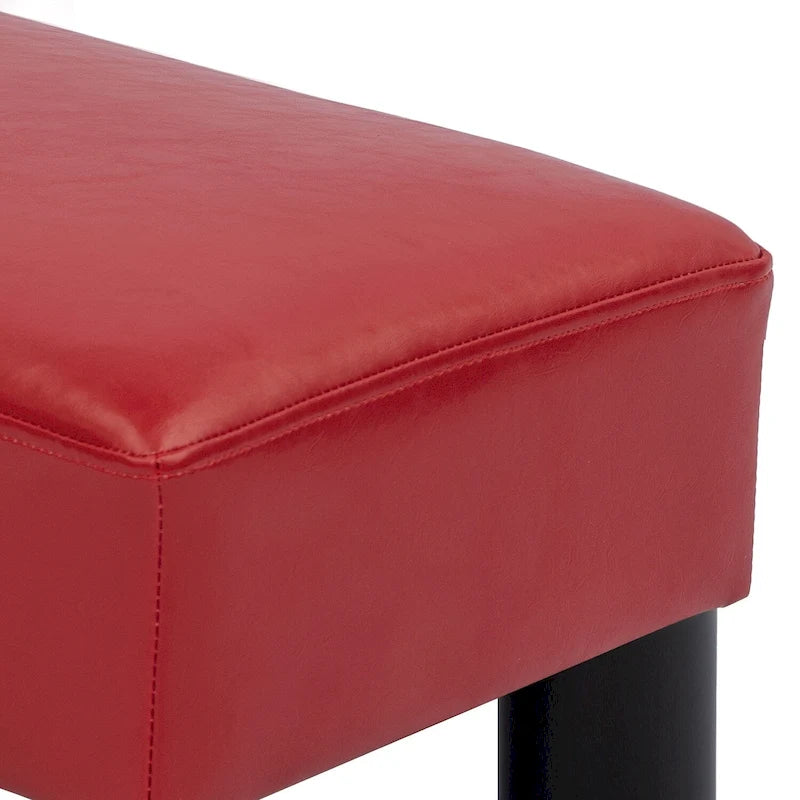 Adeco Petit repose-pieds ottoman rectangulaire moderne en similicuir