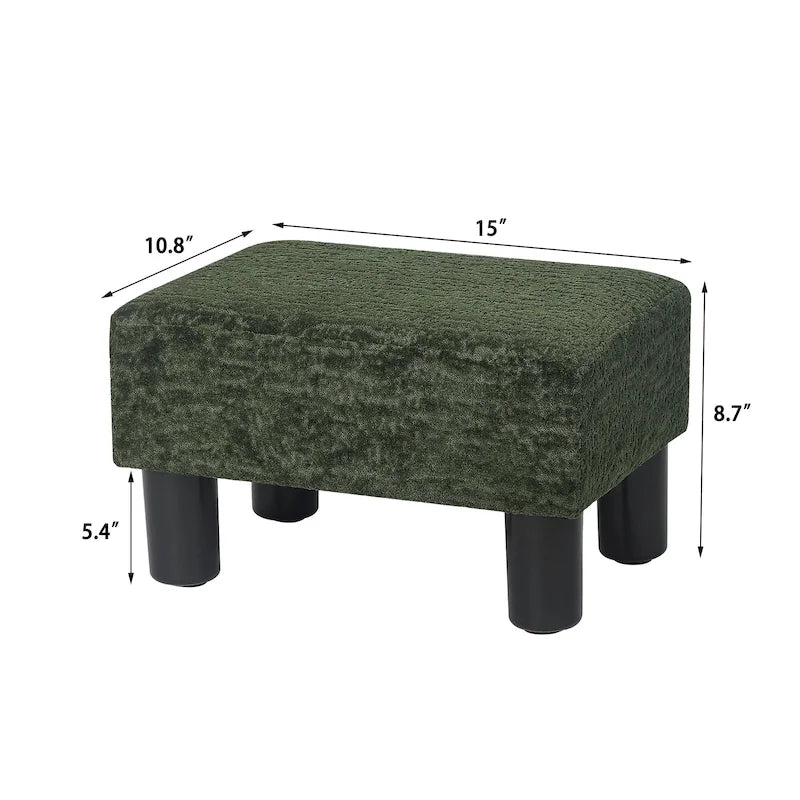 Adeco Petit repose-pieds ottoman rectangulaire moderne en similicuir
