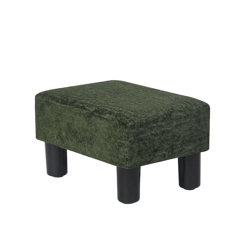 Adeco Petit repose-pieds ottoman rectangulaire moderne en similicuir