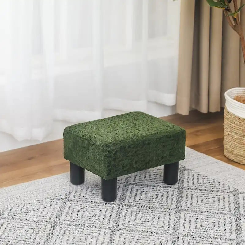 Adeco Petit repose-pieds ottoman rectangulaire moderne en similicuir