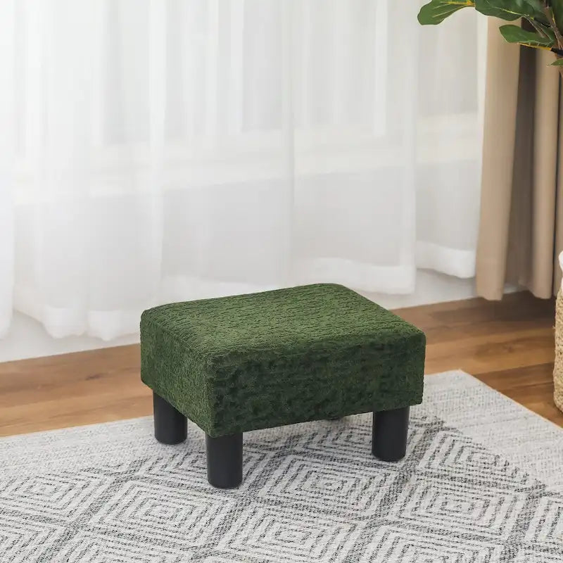 Adeco Petit repose-pieds ottoman rectangulaire moderne en similicuir