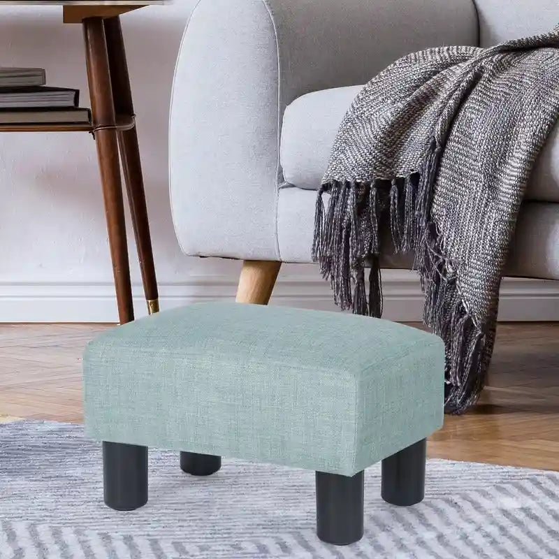 Adeco Petit repose-pieds ottoman rectangulaire moderne en similicuir