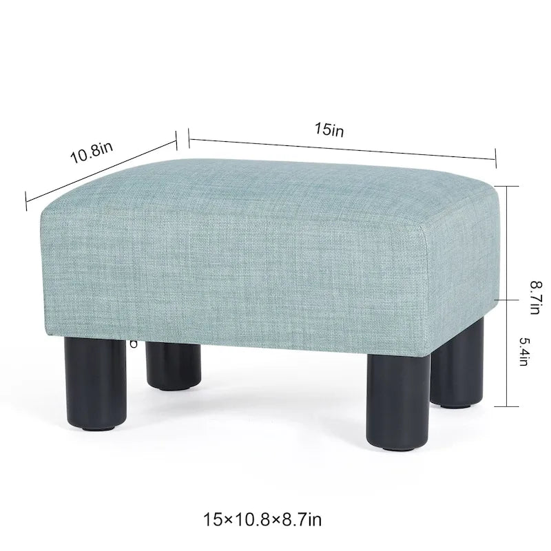 Adeco Petit repose-pieds ottoman rectangulaire moderne en similicuir