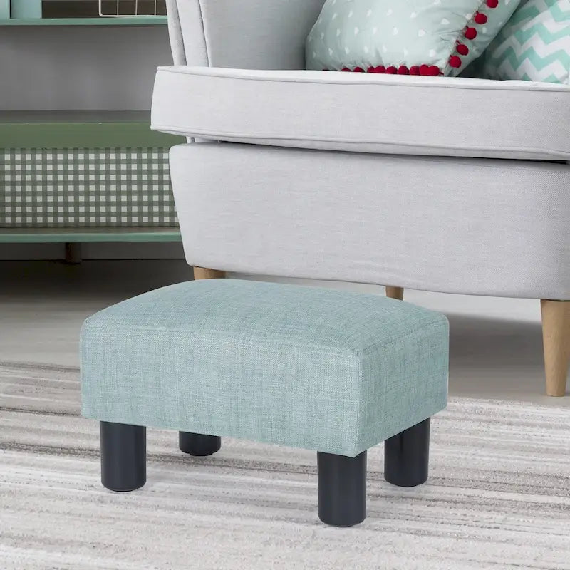 Adeco Petit repose-pieds ottoman rectangulaire moderne en similicuir