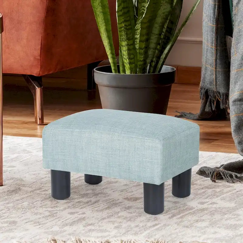 Adeco Petit repose-pieds ottoman rectangulaire moderne en similicuir
