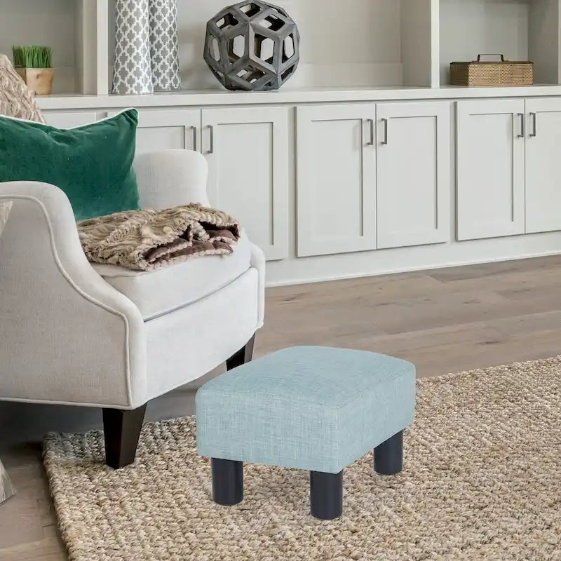 Adeco Petit repose-pieds ottoman rectangulaire moderne en similicuir