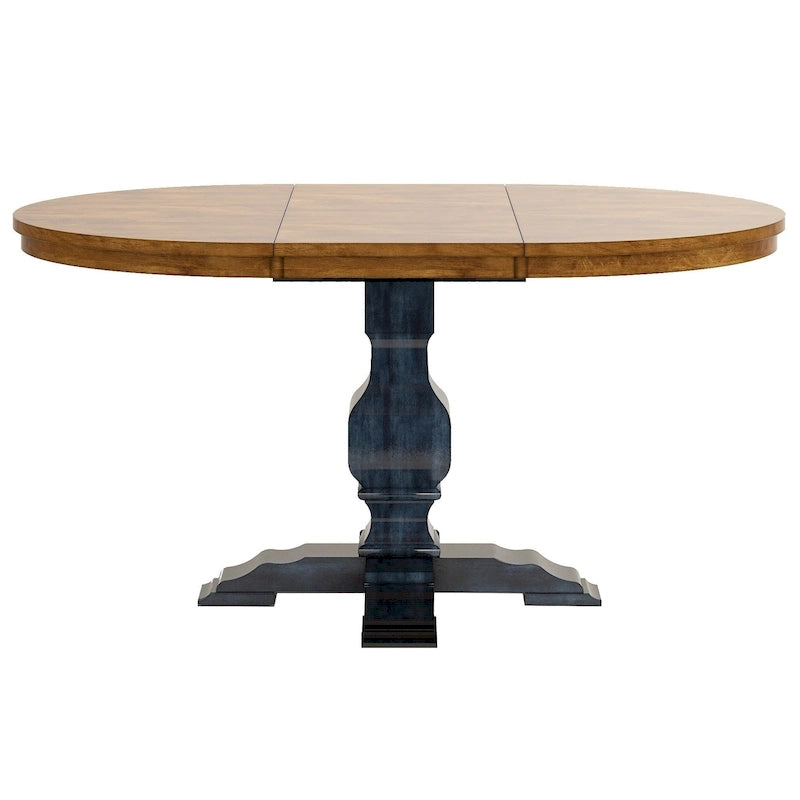 Table à manger ovale bicolore en bois massif Eleanor par iNSPIRE Q Classic