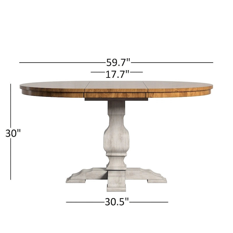 Table à manger ovale bicolore en bois massif Eleanor par iNSPIRE Q Classic