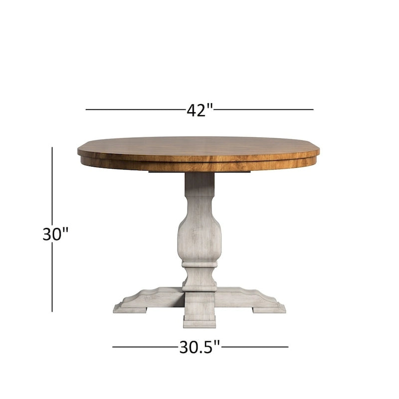 Table à manger ovale bicolore en bois massif Eleanor par iNSPIRE Q Classic