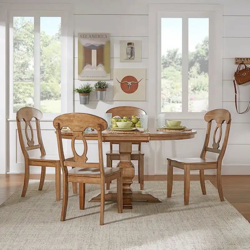 Table à manger ovale bicolore en bois massif Eleanor par iNSPIRE Q Classic
