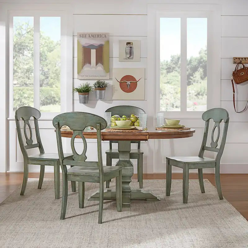 Table à manger ovale bicolore en bois massif Eleanor par iNSPIRE Q Classic