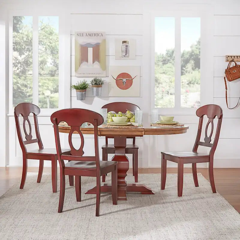 Table à manger ovale bicolore en bois massif Eleanor par iNSPIRE Q Classic